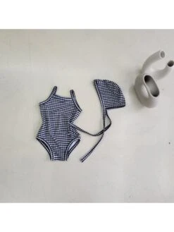 Plaid Dots Disty Floral Printing Fitted Swimsuits -Kids Clothing Shop P 20240608104032999 975