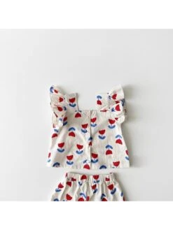 Flower Square Neck Cotton Girl Clothing Sets -Kids Clothing Shop P 20240608104825601 218