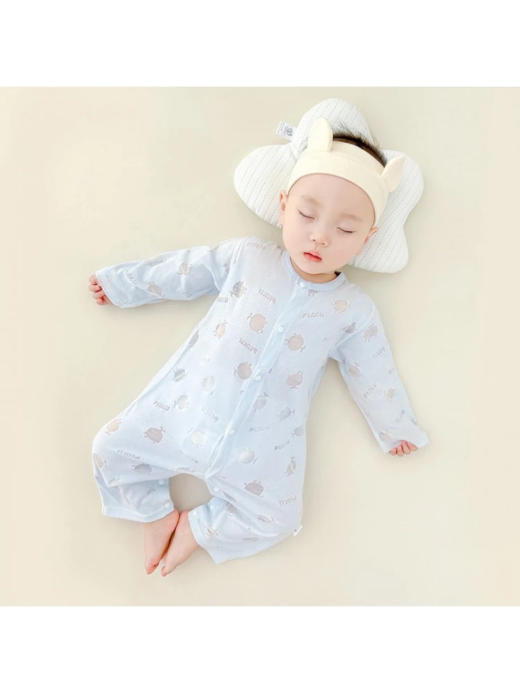 Solid Color Cotton Double-breasted Sleepsuits 2 Solid Color Cotton Double-breasted Sleepsuits - Image 2