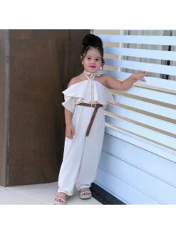 Ruffle High Rise Wide Leg Girl Clothing Sets