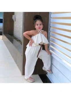 Ruffle High Rise Wide Leg Girl Clothing Sets -Kids Clothing Shop P 20240608122022928 889