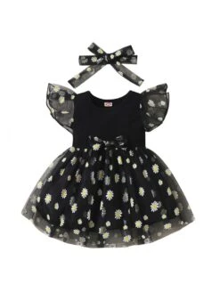 Solid Color Crewneck Cotton Girl Dresses -Kids Clothing Shop P 20240608124002904 779