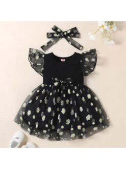 Solid Color Crewneck Cotton Girl Dresses -Kids Clothing Shop P 20240608124003470 297