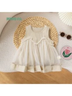 Solid Color Round Neck Cotton Girl Dresses -Kids Clothing Shop P 20240608134006452 472