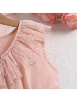 Solid Color Waist Tie Princess Girl Dresses -Kids Clothing Shop P 20240611091216265 763