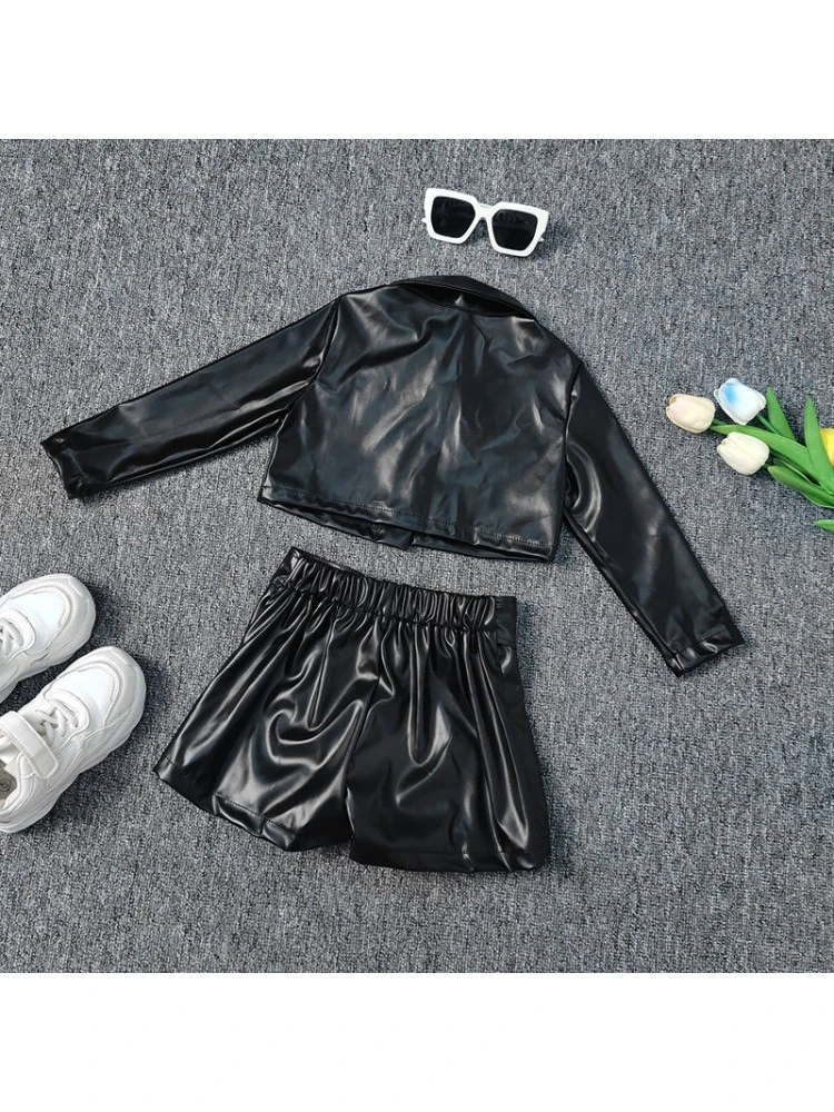 Solid Color PU A-line Girl Clothing Sets 6 Solid Color PU A-line Girl Clothing Sets - Image 6