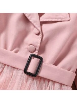 Patchwork Solid Color Single Breasted Girl Dresses -Kids Clothing Shop P 20240611105609794 174