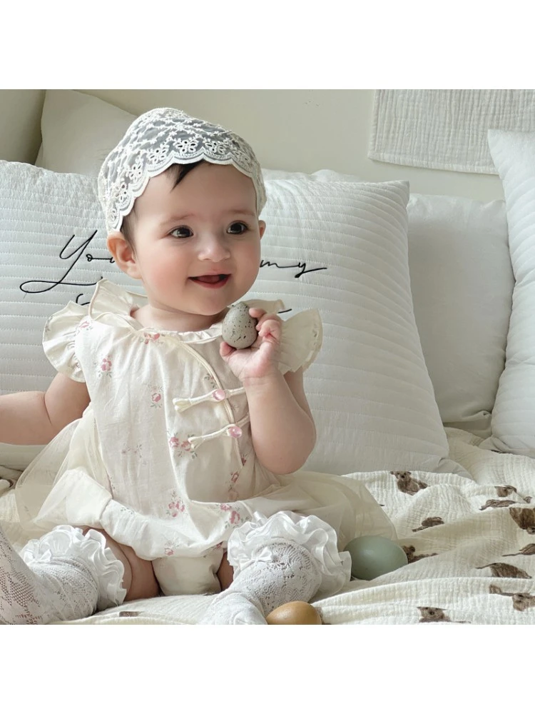 Flower Lacework Single Breasted Rompers 2 Flower Lacework Single Breasted Rompers - Image 2