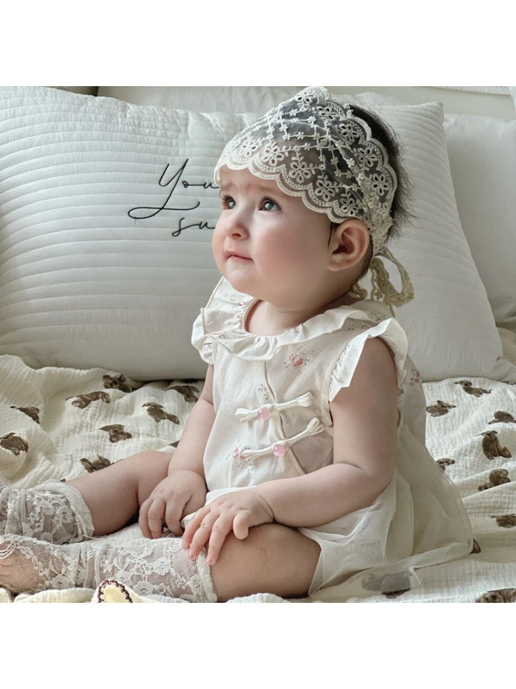 Flower Lacework Single Breasted Rompers 4 Flower Lacework Single Breasted Rompers - Image 4