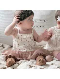 Flower Spaghetti Straps Sleeveless Rompers -Kids Clothing Shop P 20240611110819341 851