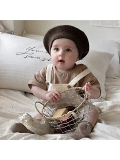 Solid Color Crewneck Overalls Sets