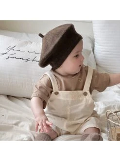 Solid Color Crewneck Overalls Sets -Kids Clothing Shop P 20240611112403361 141