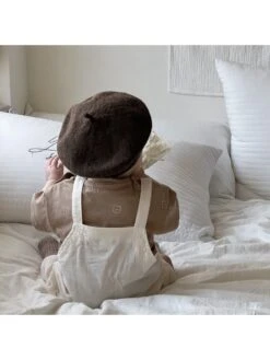 Solid Color Crewneck Overalls Sets -Kids Clothing Shop P 20240611112403867 122