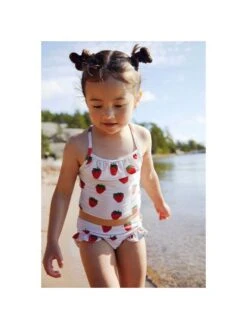 Stringy Selvedge Boat Neck Fitted Swimsuits