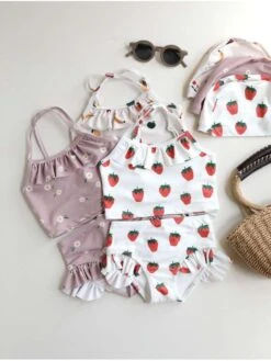 Stringy Selvedge Boat Neck Fitted Swimsuits -Kids Clothing Shop P 20240611113204731 664