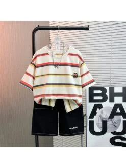 Striped Crewneck Loose Boy Clothing Sets -Kids Clothing Shop P 20240611113209017 952