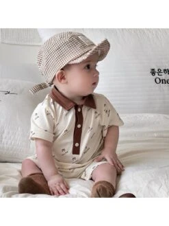 Short Sleeve Cotton Single Breasted Rompers -Kids Clothing Shop P 20240611114804568 160