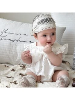 Lacework Crewneck Sleeveless Rompers