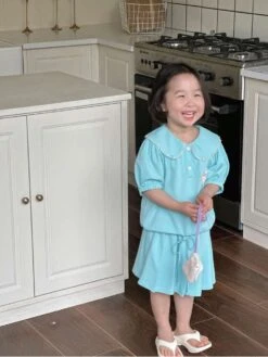 Cartoon Pleated Two Buttons Girl Clothing Sets -Kids Clothing Shop P 20240611140035127 594