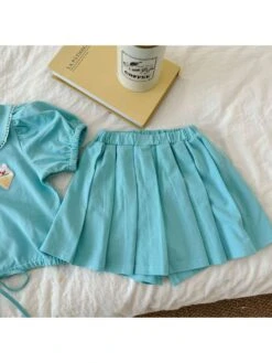 Cartoon Pleated Two Buttons Girl Clothing Sets -Kids Clothing Shop P 20240611140037659 204