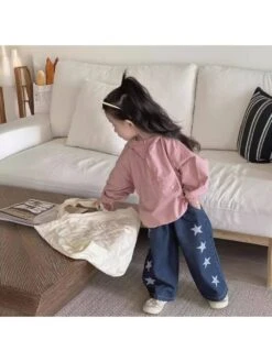 Solid Color Hooded Loose Girl Coat -Kids Clothing Shop P 20240611144016811 750