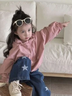 Solid Color Hooded Loose Girl Coat -Kids Clothing Shop P 20240611144020060 740