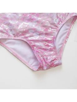 Fish Scale Colorblock Boat Neck Fitted Swimsuits -Kids Clothing Shop P 20240611155218679 695