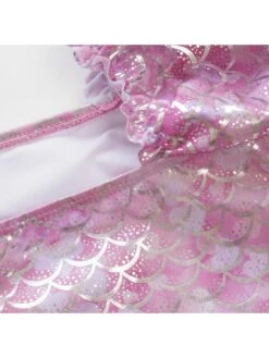 Fish Scale Colorblock Boat Neck Fitted Swimsuits -Kids Clothing Shop P 20240611155219230 426