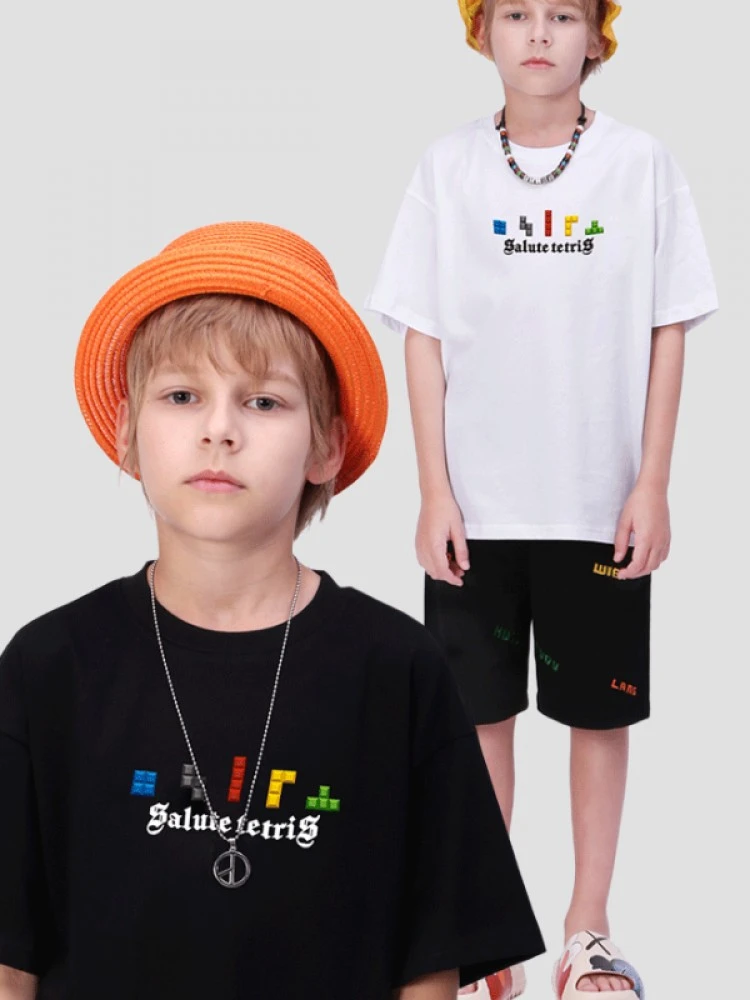 Cartoon Pattern Letter Pattern Crewneck Boy Tops 1 Cartoon Pattern Letter Pattern Crewneck Boy Tops