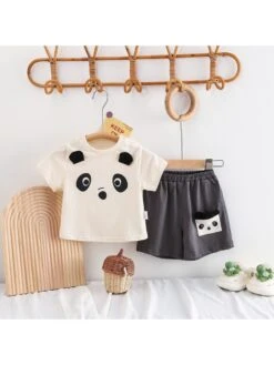 Solid Color Crewneck Cotton Sets