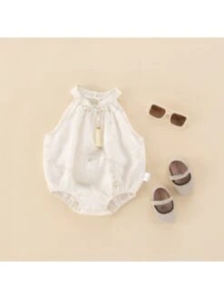 Flower Pattern Single Breasted Rompers