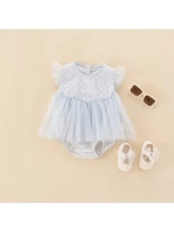 Lacework Flounce Hem Buckle Rompers