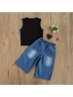 Solid Color Crewneck Girl Clothing Sets -Kids Clothing Shop P 20240612102428201 110