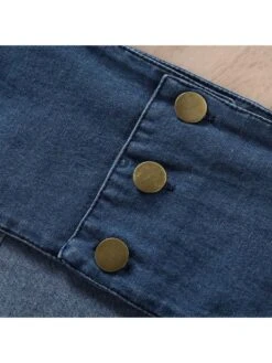 Split Hem Tie-wrap Spaghetti Straps Denim Girl Clothing Sets -Kids Clothing Shop P 20240612102822008 568