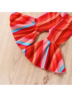 Flared Colorblock Flower Leisure Girl Clothing Sets -Kids Clothing Shop P 20240612103252942 799