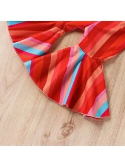 Flared Colorblock Flower Leisure Girl Clothing Sets -Kids Clothing Shop P 20240612103253709 693