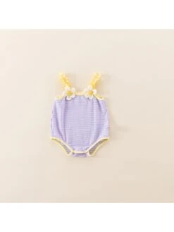 Flower Lacework Buckle Rompers