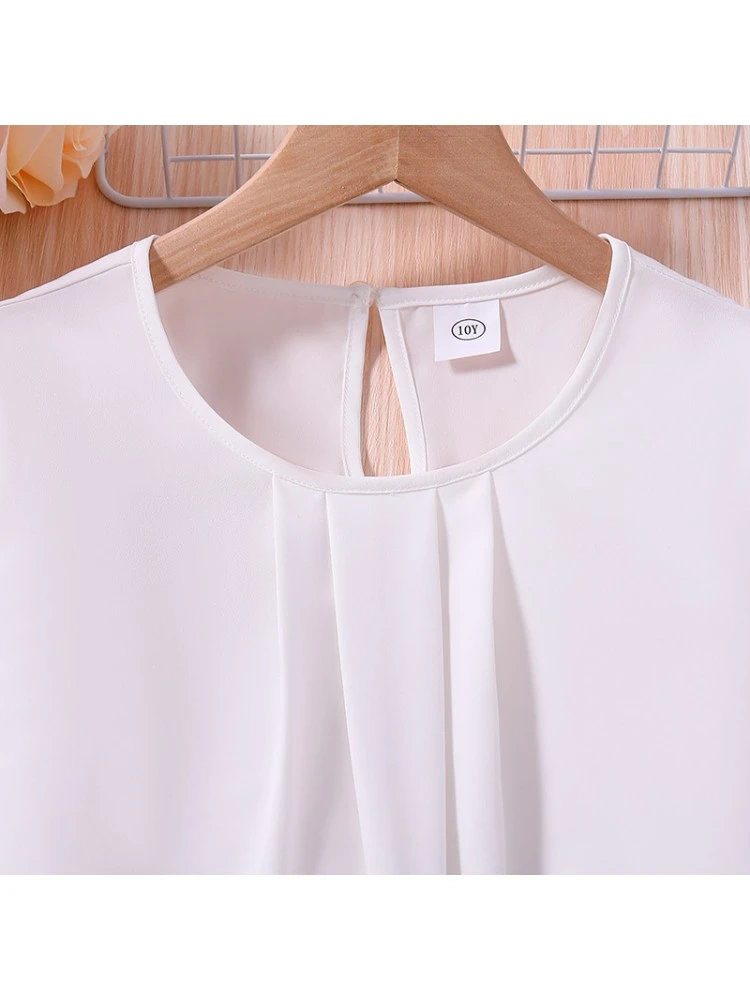 Patchwork Crewneck Short Sleeve Girl Dresses 3 Patchwork Crewneck Short Sleeve Girl Dresses - Image 3