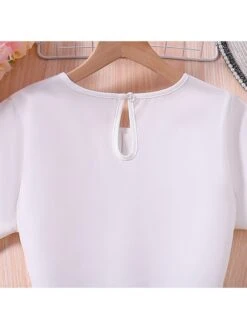 Patchwork Crewneck Short Sleeve Girl Dresses 12 Patchwork Crewneck Short Sleeve Girl Dresses -Kids Clothing Shop P 20240612142430159 136