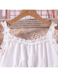 Solid Color Spaghetti Straps Sleeveless Girl Dresses -Kids Clothing Shop P 20240612143216772 157