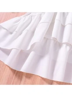 Solid Color Spaghetti Straps Sleeveless Girl Dresses -Kids Clothing Shop P 20240612143218443 693