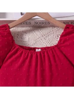 Solid Color Short Sleeve Princess Girl Dresses -Kids Clothing Shop P 20240612144810739 975