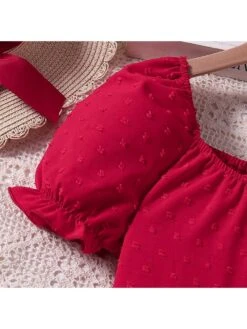 Solid Color Short Sleeve Princess Girl Dresses -Kids Clothing Shop P 20240612144811805 784