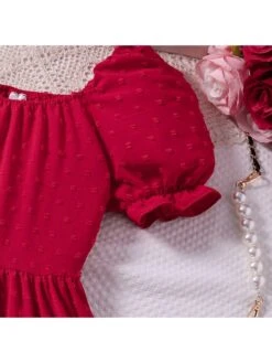 Solid Color Short Sleeve Princess Girl Dresses -Kids Clothing Shop P 20240612144812318 881