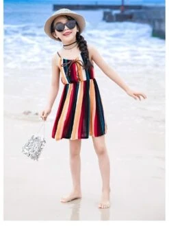 Colorblock Striped Halter Neck Family Sets -Kids Clothing Shop P 20240613090813233 137