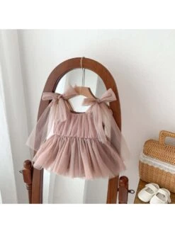 Lace Up Spaghetti Straps Cotton Rompers -Kids Clothing Shop P 20240613095611851 836