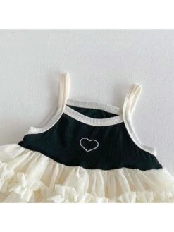 Colorblock Spaghetti Straps Cotton Rompers -Kids Clothing Shop P 20240613103223322 411