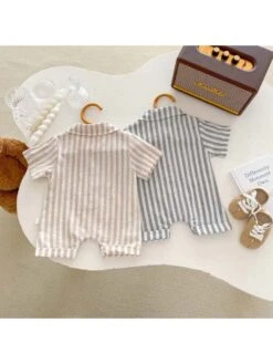 Striped Vertical Single Breasted Rompers -Kids Clothing Shop P 20240613105216581 820