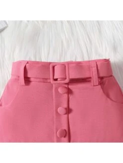 Stringy Selvedge Pleated Spaghetti Straps Girl Clothing Sets -Kids Clothing Shop P 20240613110032305 353