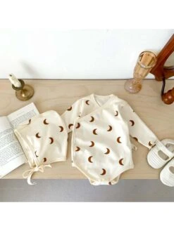 Crewneck Cotton Single Breasted Rompers